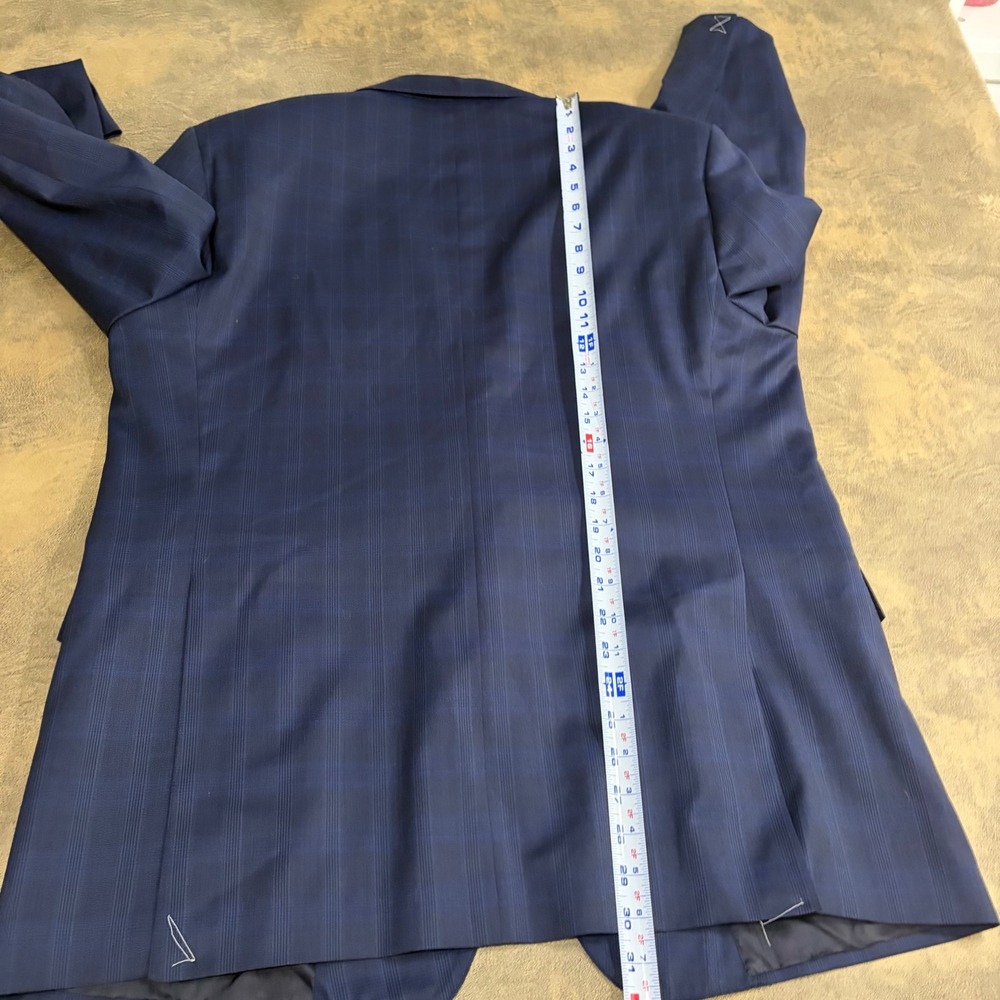Brooks Brothers Blazer Mens 46R Navy Blue Plaid 1818 Regent Fit Sport Coat - Picture 7 of 15